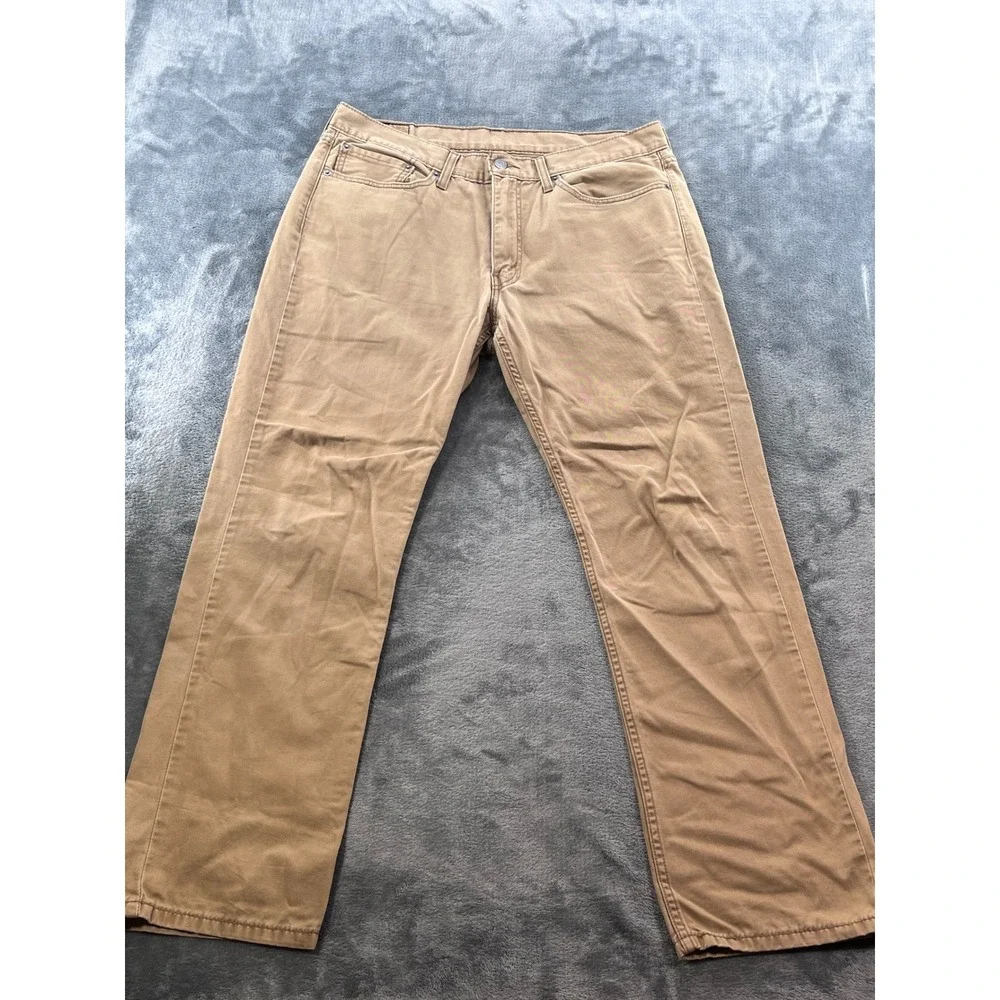 Levis 514 Straight Fit Pants Mens 37x30 Tan Khaki Cotton Twill Trousers Classic